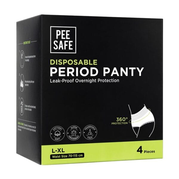 Pee Safe Disposable Period Panties for Women Leak Proof | L-XL | Pack of 4 | 360° Protection | Overnight Comfort | Rash & Toxin Free | No Leakage | Seamless Fit | Period Panty for Heavy Flow White - Image 2