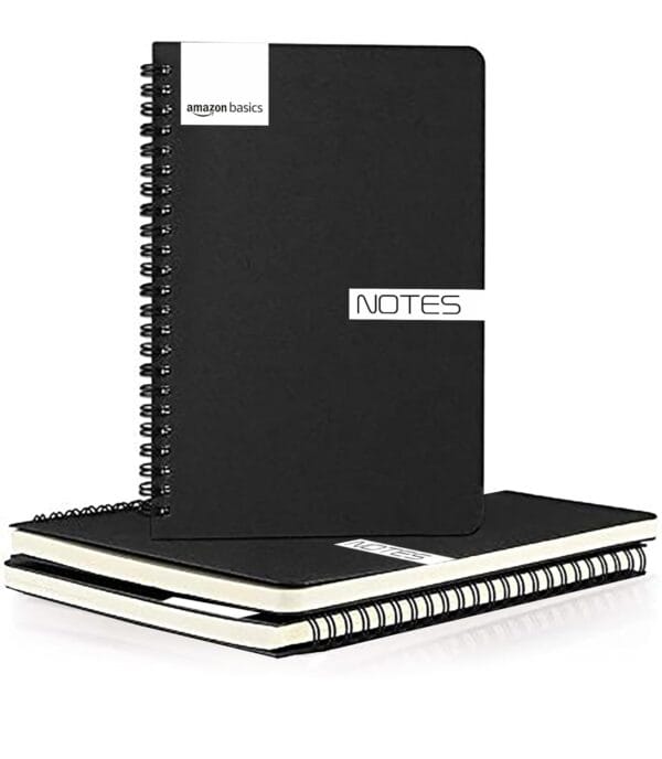 amazon basics College Spiral Notebook | A5 Size | 5.5" x 8.2" Blank Travel Writing Notebooks | 120 Pages Each | Ideal for Students, Office, Business, & Sketching | Set of 3 - Image 3