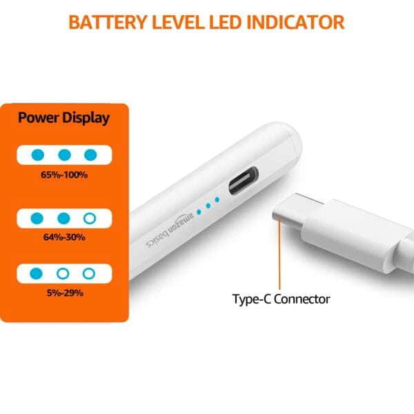 Amazon Basics Upgraded 2nd Gen Stylus Pen for iPad | ONLY for iPad (iPad 6/7/8/9/10, iPad Pro 11", iPad Pro 12.9" (3rd/4th/5th/6th), iPad Mini 6th/5th Gen, and iPad Air 3rd/4th/5th Gen) | White - Image 7