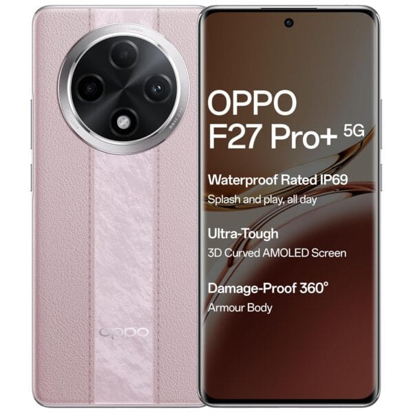 OPPO F27 Pro+ 5G (Dusk Pink, 8GB RAM, 128GB Storage) | 6.7" FHD+ AMOLED Toughest 3D Curved Display|64MP AI Featured Camera|IP69 | 67W SUPERVOOC| with No Cost EMI/Additional Exchange Offers - Image 2