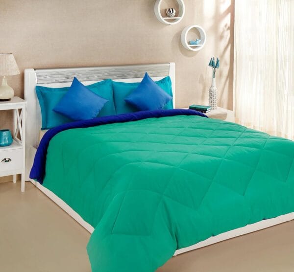 Amazon Brand - Solimo Microfiber Reversible Comforter, Double (Sea Green & Indigo Blue, 300 GSM)| TC - 50 - Image 4