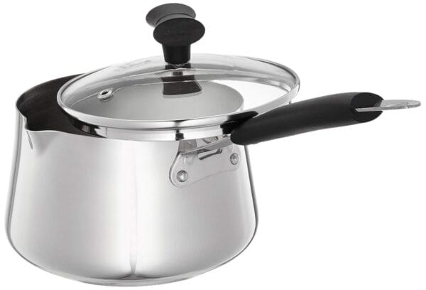 Amazon Brand - Solimo Stainless Steel T Pan with Glass Lid & Induction Base, 1.5 Litre - Image 3