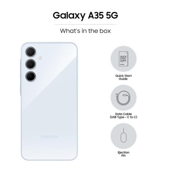 Samsung Galaxy A35 5G (Awesome Iceblue, 8GB RAM, 128GB Storage) | Premium Glass Back | 50 MP Main Camera (OIS) | Nightography | IP67 | Corning Gorilla Glass Victus+ | sAMOLED with Vision Booster - Image 6