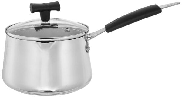 Amazon Brand - Solimo Stainless Steel T Pan with Glass Lid & Induction Base, 1.5 Litre - Image 5