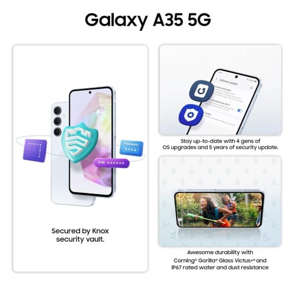 Samsung Galaxy A35 5G (Awesome Iceblue, 8GB RAM, 128GB Storage) | Premium Glass Back | 50 MP Main Camera (OIS) | Nightography | IP67 | Corning Gorilla Glass Victus+ | sAMOLED with Vision Booster - Image 5