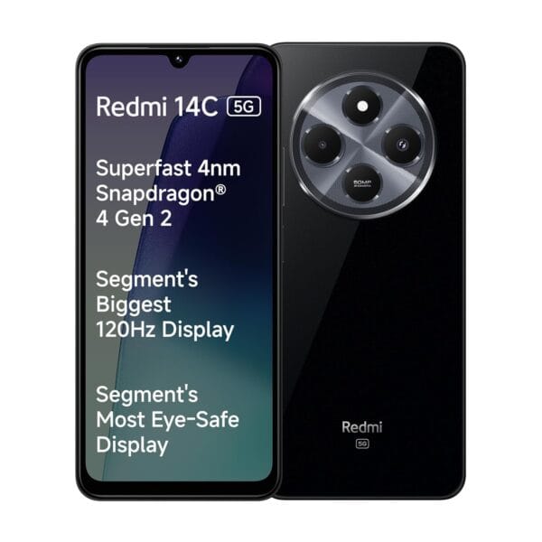 Redmi 14C 5G (Stargaze Black, 6GB RAM, 128GB Storage) | Superfast 4nm Snapdragon 4 Gen 2 | 120Hz 17.47cm (6.88”) Display | 5160mAh Battery | 50MP Dual Camera | Premium Starlight Design - Image 2