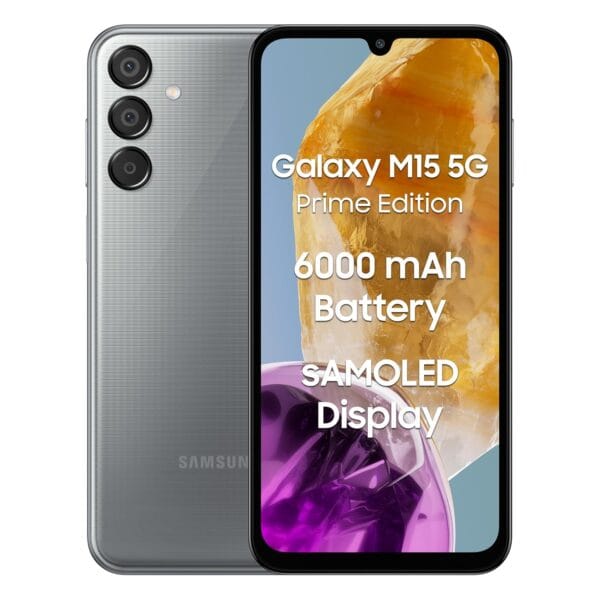 Samsung Galaxy M15 5G Prime Edition (Stone Grey,6GB RAM,128GB Storage)| Super AMOLED Display| 50MP Triple Cam| 6000mAh Battery| MediaTek Dimensity 6100+| 4 Gen. OS Upgrade & 5 Year Security Update - Image 2