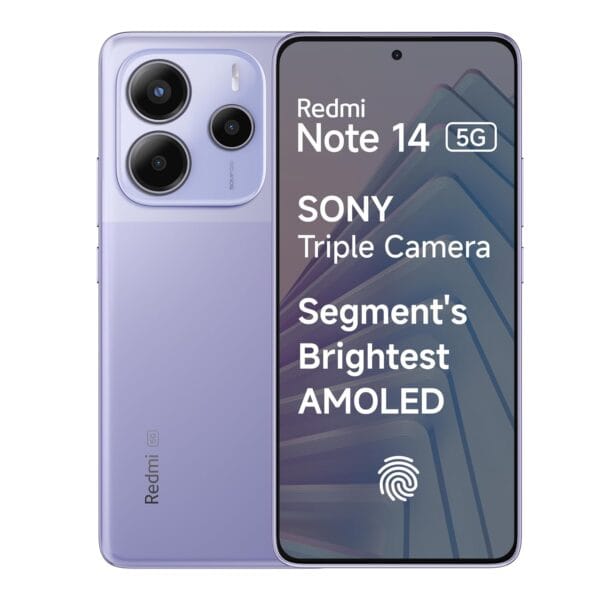 Redmi Note 14 5G (Phantom Purple, 8GB RAM 256GB Storage) | Global Debut MTK Dimensity 7025 Ultra | 2100 nits Segment Brightest 120Hz AMOLED | 50MP Sony LYT 600 OIS+EIS Triple Camera - Image 2