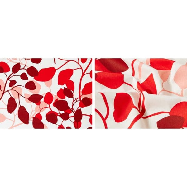 Amazon Brand - Solimo Leafy Spring 144Tc 100% Cotton Double Bedsheet With 2 Pillow Covers, Red, Floral - Image 4