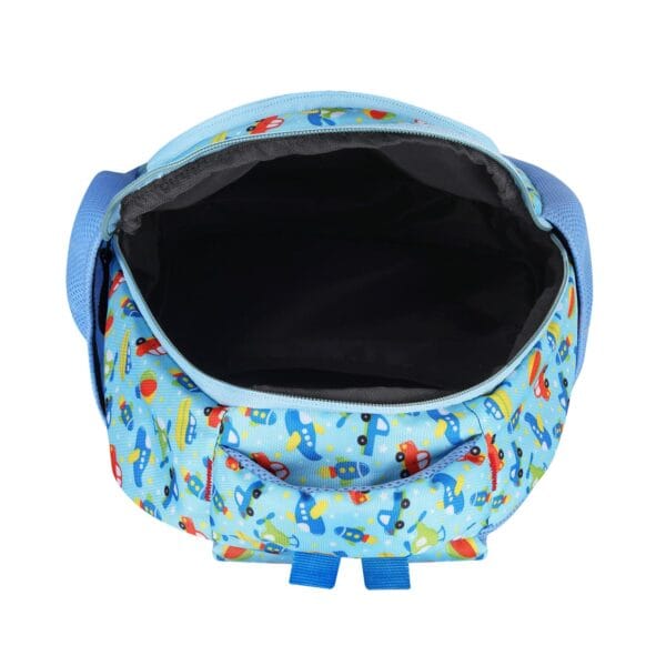 Amazon Basics Trendy and Spacious Transport Theme Kids 3 Compartment Backpack | Comfortable Padding | 15 Inches (Sky Blue) - Image 8