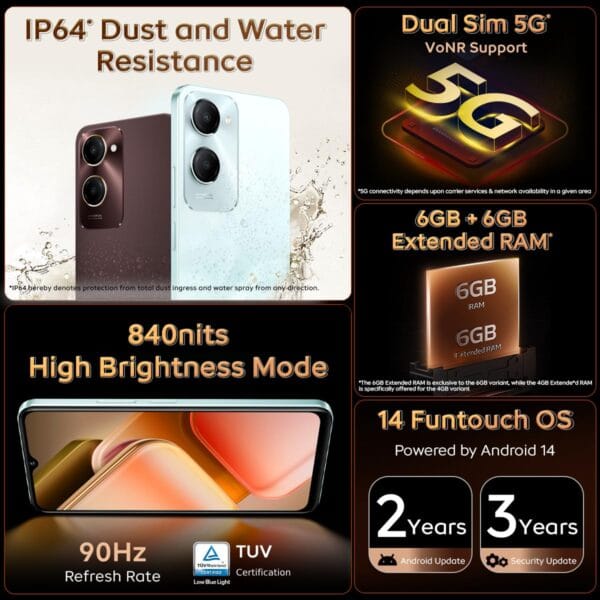 iQOO Z9 Lite 5G (Mocha Brown, 4GB RAM, 128GB Storage) | Dimensity 6300 5G | 50MP Sony AI Camera | Charger in The Box - Image 6