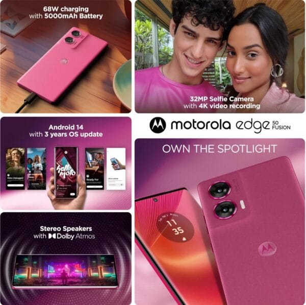 Motorola Edge 50 Fusion 5G (Hot Pink, 8GB RAM, 128GB Storage) - Image 4