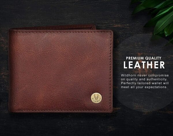 WildHorn Brown Leather Men's Wallet (WH2052 CRACKLE) - Image 4
